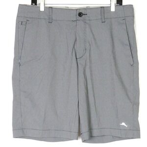Tommy Bahama Nylon Stretch Gray Marlin Logo 10" Chino Shorts Men's 33‎